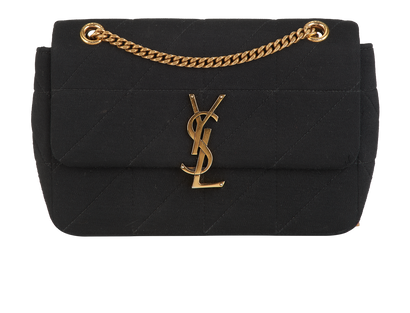 Jamie Quilted Shoulder Bag, &pound;750, Handbags, Black, Fabric, Front view